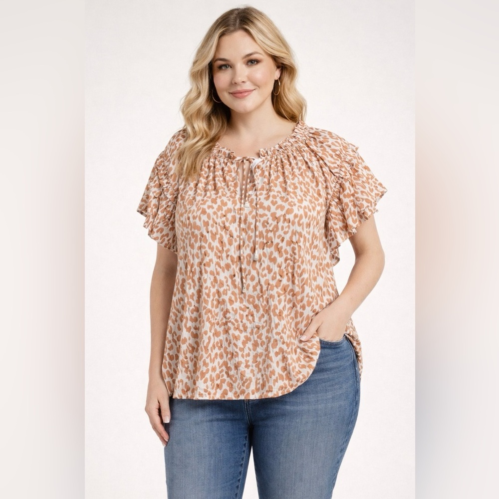 Philosophy Republic Clothing Leopard‎ Print V-Neck Blouse